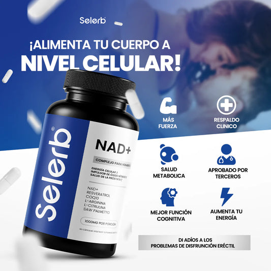 Selerb NAD+ 60 cápsulas | Recupera tu potencia y energía en semanas