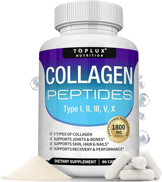 Collagen Complex Peptides - 5 tipos de colágenos - 90 cápsulas